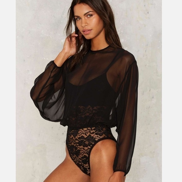 𝅺NWT We Are Hot As Hell Mama Jenn Chiffon Bodysuit - Picture 1 of 8